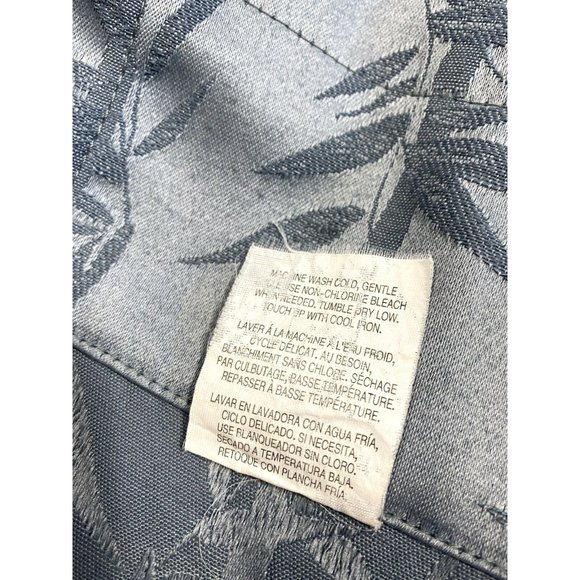 Vintage Set 8 Luxury Springs Curtains Panels Drapes Blue Bamboo Print Faux Silk - Picture 6 of 7